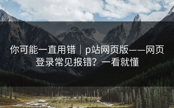 你可能一直用错｜p站网页版——网页登录常见报错？一看就懂