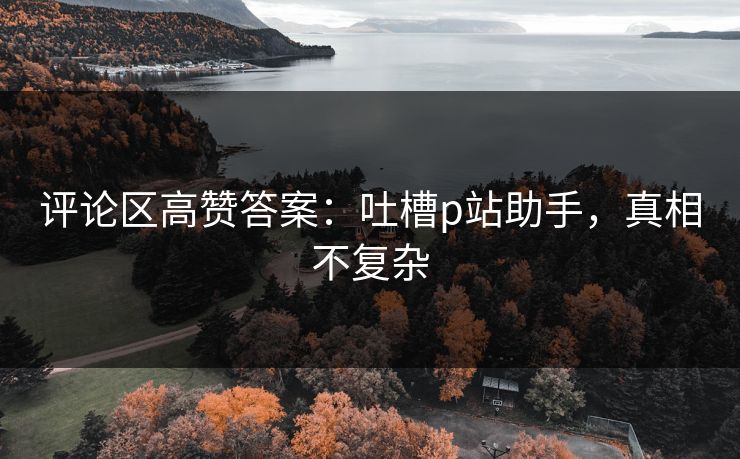 评论区高赞答案：吐槽p站助手，真相不复杂