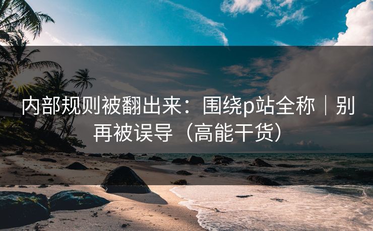 内部规则被翻出来：围绕p站全称｜别再被误导（高能干货）