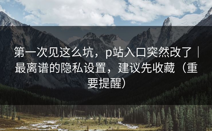 第一次见这么坑，p站入口突然改了｜最离谱的隐私设置，建议先收藏（重要提醒）