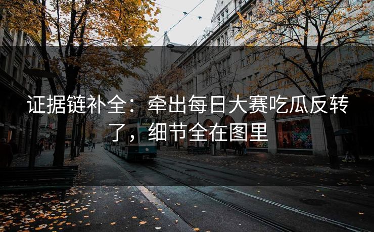 证据链补全：牵出每日大赛吃瓜反转了，细节全在图里