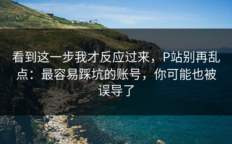 看到这一步我才反应过来，P站别再乱点：最容易踩坑的账号，你可能也被误导了