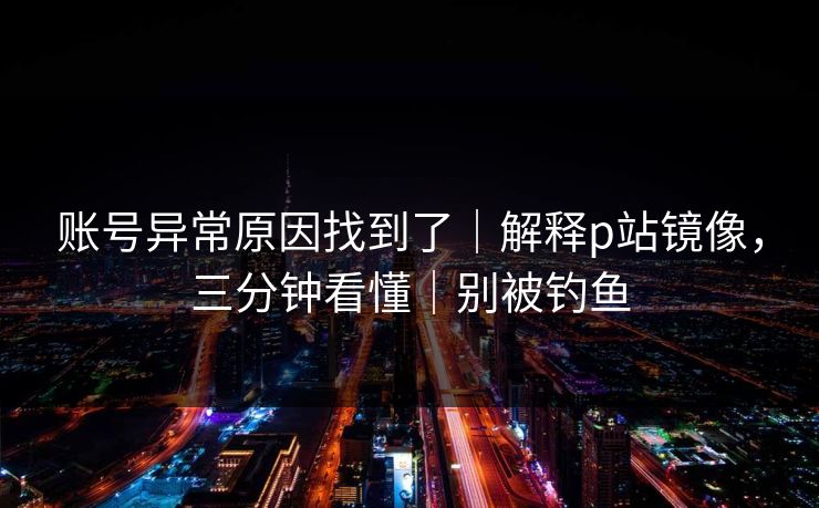 账号异常原因找到了｜解释p站镜像，三分钟看懂｜别被钓鱼