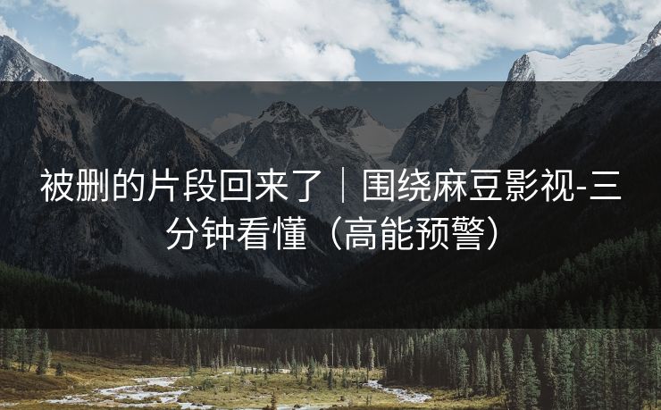 被删的片段回来了｜围绕麻豆影视-三分钟看懂（高能预警）