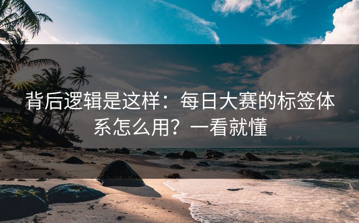 背后逻辑是这样：每日大赛的标签体系怎么用？一看就懂