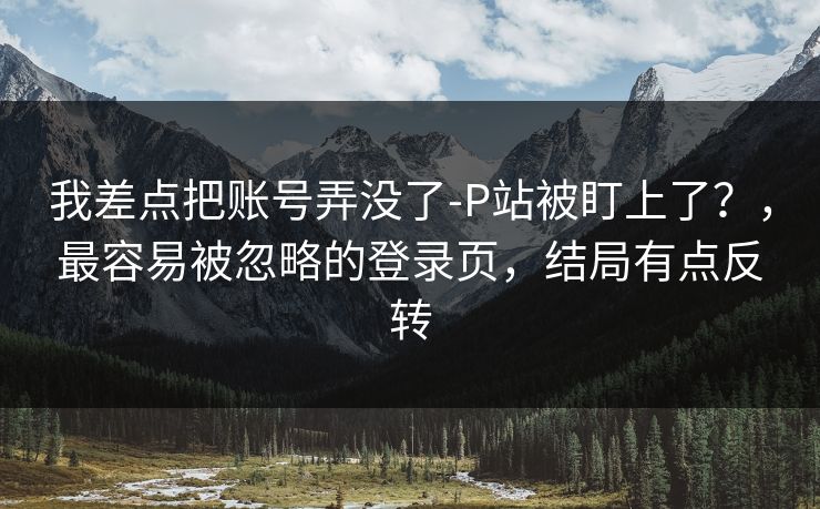 我差点把账号弄没了-P站被盯上了？，最容易被忽略的登录页，结局有点反转
