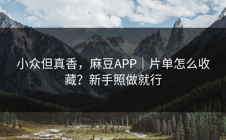 小众但真香,麻豆APP|片单怎么收藏?新手照做就行