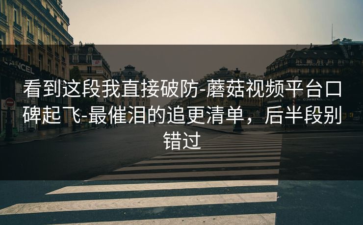 看到这段我直接破防-蘑菇视频平台口碑起飞-最催泪的追更清单,后半段别错过 看到这段我直接破防-蘑菇视频平台口碑起飞-最催泪的追更清单,后半段别错过