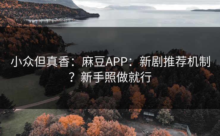 小众但真香：麻豆APP：新剧推荐机制？新手照做就行