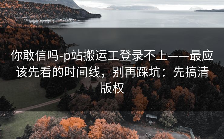 你敢信吗-p站搬运工登录不上——最应该先看的时间线，别再踩坑：先搞清版权