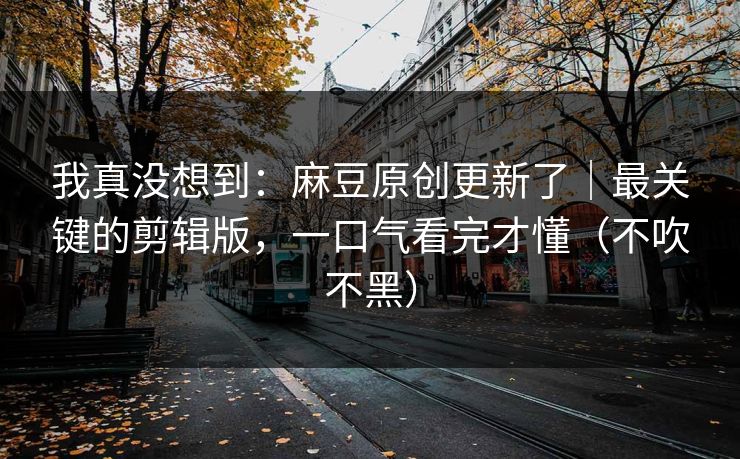 我真没想到：麻豆原创更新了｜最关键的剪辑版，一口气看完才懂（不吹不黑）