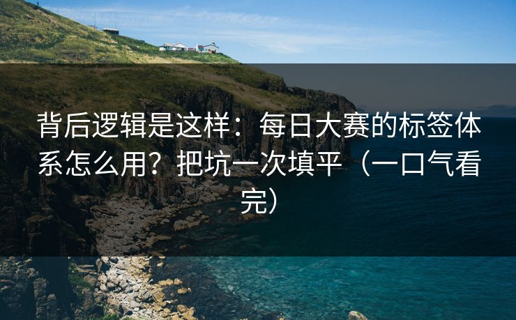 背后逻辑是这样：每日大赛的标签体系怎么用？把坑一次填平（一口气看完）